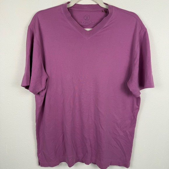 Bugatchi Uomo Other - Bugatchi Uomo Mens Purple V-Neck Short Sleeve T-Shirt Size M Regular Fit Solid